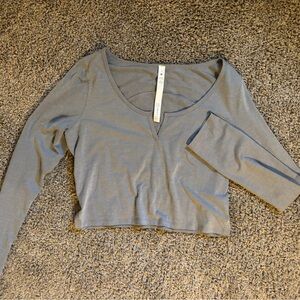 Lululemon Athletica Charcoal V-Neck Top